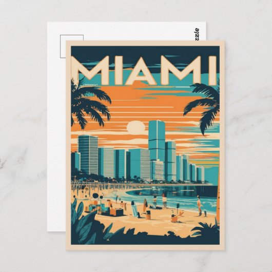  Miami Florida Briefkaart (Voorkant / Achterkant)