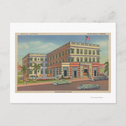 Miami, Florida - Buiten Uitzicht van Hotel Astor Briefkaart (Voorkant)