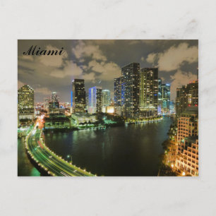Miami Florida City Skyline Travel Briefkaart