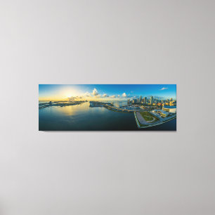 Miami Florida City Skyline Travel Photo Canvas Afdruk
