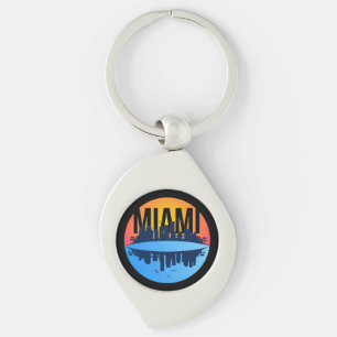 Miami Florida Cityscape Skyline Foto Sleutelhanger