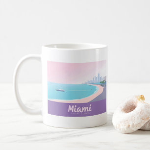 Miami Florida Coastline Cityscape Pastelreizen Koffiemok