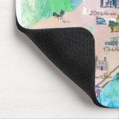 Miami Florida Fine Art Print Retro Map Muismat (Hoek)