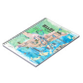 Miami Florida Fine Art Print Retro Map Notitieboek (Linkerzijde)