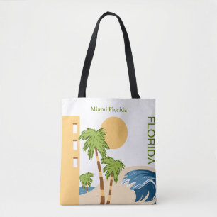 Miami Florida gepersonaliseerde Canvas tas
