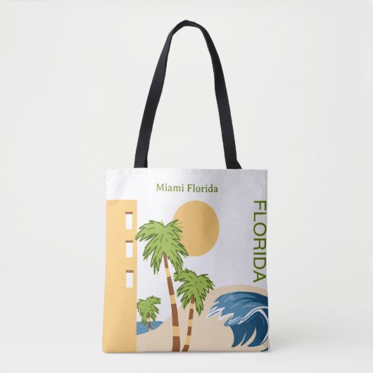 Miami Florida gepersonaliseerde Canvas tas (Voorkant)