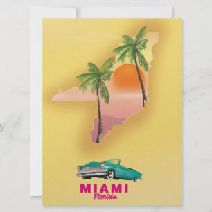 Miami Florida illustreerde plattegrond poster Kaart