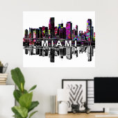 Miami, Florida in graffiti Poster (Thuiskantoor)