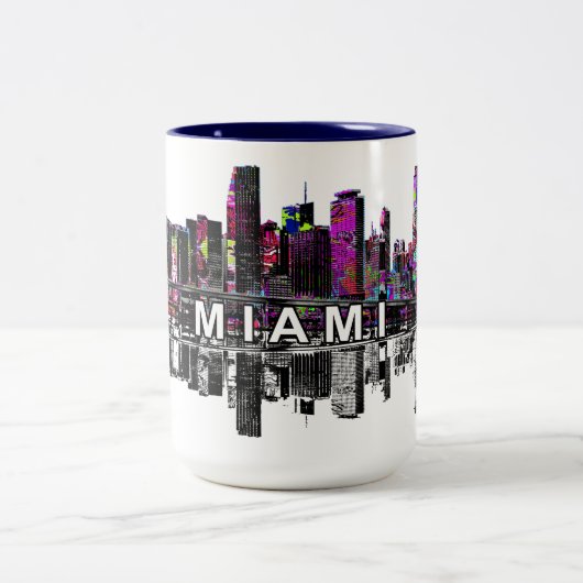 Miami, Florida in graffiti Tweekleurige Koffiemok (Center)