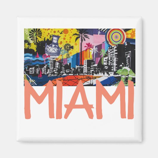 Miami Florida Magnet Magneet (Voorkant)