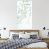 Miami Florida Map (1981) Canvas Afdruk (Insitu (Slaapkamer))