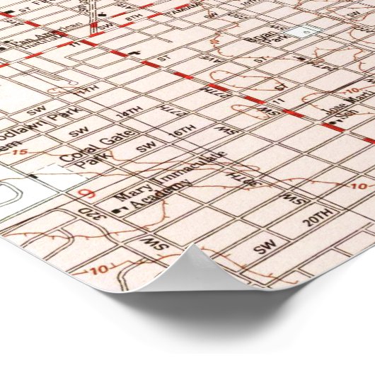 Miami Florida Map (1994) Poster (Hoek)