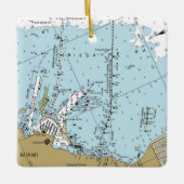 Miami Florida Nautical Chart Keramisch Ornament (Voorkant)