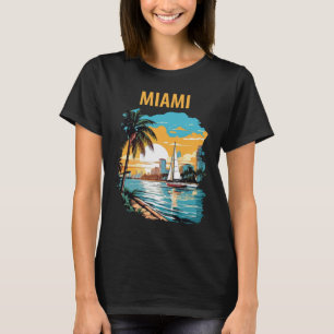 Miami Florida Palm Beach Zonsondergang Reizen T-shirt