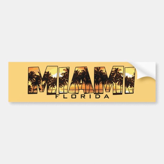 Miami Florida palm bomen bumper sticker (Voorkant)