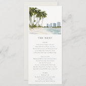Miami Florida Palm Landscape Wedding Menu Kaart (Voorkant / Achterkant)