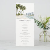 Miami Florida Palm Landscape Wedding Program Kaart (Staand voorkant)