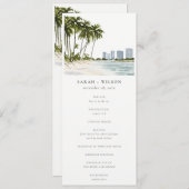Miami Florida Palm Landscape Wedding Program Kaart (Voorkant / Achterkant)