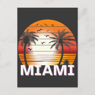 Miami Florida  Palm Trees Summer Beach Briefkaart