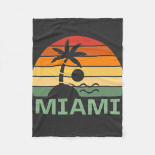 Miami Florida Palm Trees Summer Beach Fleece Deken