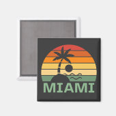 Miami Florida Palm Trees Summer Beach Magneet (Voorkant / Achterkant)