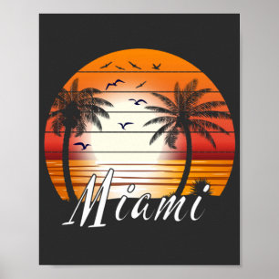  Miami Florida Palm Trees Summer Beach Poster