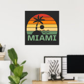 Miami Florida  Palm Trees Summer Beach Poster (Thuiskantoor)