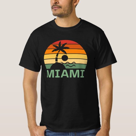 Miami Florida  Palm Trees Summer Beach T-shirt (Voorkant)