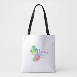 Miami, Florida, Palms, Flowers, Cool Tote Bag