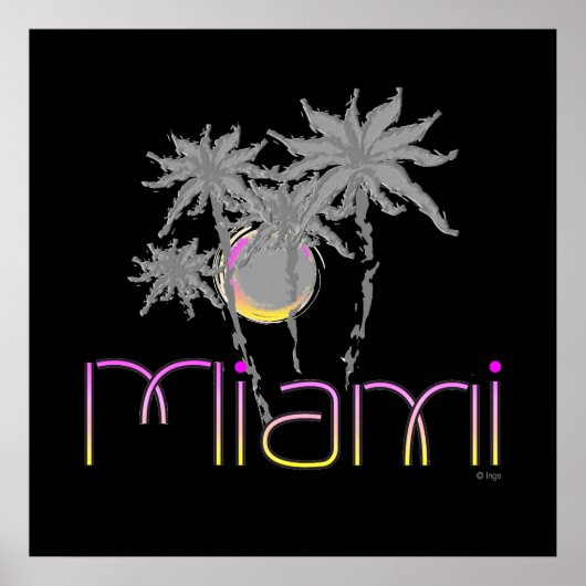 Miami, Florida Palms Modern Cool Poster (Voorkant)