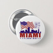 Miami Florida Patriotic Button (Voorkant /achterkant)