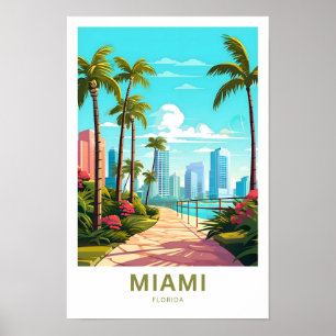 Miami Florida Reisprint Poster