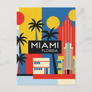 Miami Florida Reizen Briefkaart