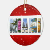 Miami Florida Reizen Foto Kerstmis Keramisch Ornament (Links)