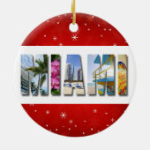 Miami Florida Reizen Foto Kerstmis Keramisch Ornament (Achterkant)