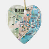 Miami Florida Retro Map Keramisch Ornament (Rechts)