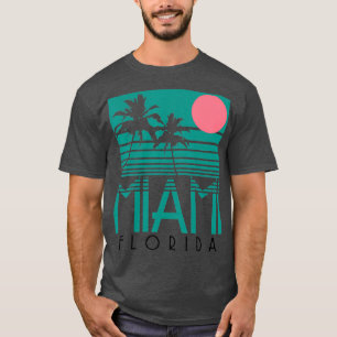 Miami Florida  Retro Palm Trees Beach T-shirt