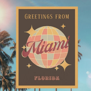 Miami Florida Retro Party Briefkaart