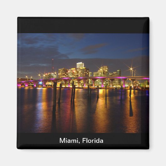Miami Florida Skyline au Night Magnet (Devant)