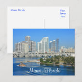 Miami Florida Skyline en Harbour Briefkaart (Voorkant / Achterkant)
