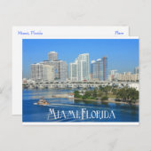 Miami Florida Skyline en Harbour - VS Briefkaart (Voorkant / Achterkant)