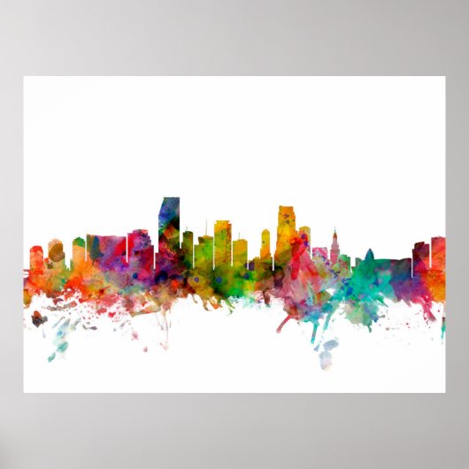 Miami Florida Skyline Poster (Voorkant)