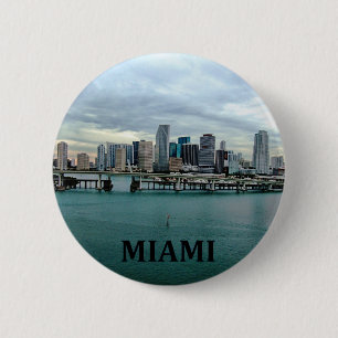 Miami Florida Skyline Ronde Button 5,7 Cm