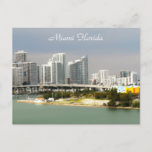 Miami Florida, Skyline, talgebouwen, Bridge Briefkaart