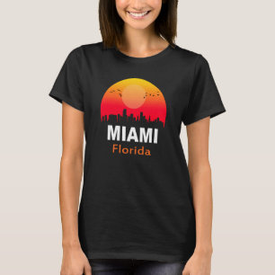 Miami Florida Sunset Retro City, VS T-shirt