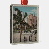 Miami, Florida - Uitzicht van Bayfront Park & Hote Metalen Ornament (Rechts)