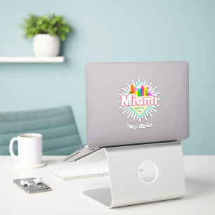 Miami Florida Verenigde Staten Retro Skyline Sticker