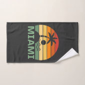 Miami Florida Vintage Palm Trees Summer Beach (Serviette à main)