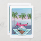 Miami Florida Vintage-poster (Voorkant / Achterkant)