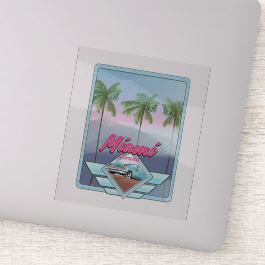 Miami Florida Vintage-poster Sticker (Detail)